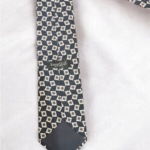 Kenneth Cole Black and White Geometric Tie